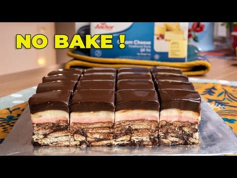 Kek Batik Cheese Neapolitan, tanpa bakar tanpa mixer.