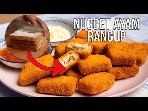 Lebihan roti kita buat Nugget Ayam Sedap