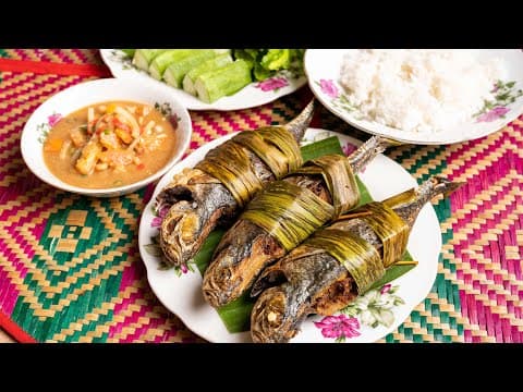 Ikan Cencaru Sumbat Sambal Kelapa & Air Asam Kerisik | Resepi mak Che Nom