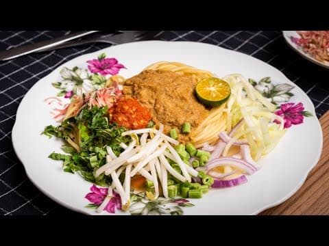 Laksa Johor kuah pekat, lengkap Sambal Belacan