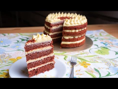 Kek Red Velvet Sangat Moist Dengan Cream Cheese Frosting